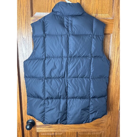 Lands End Men Puffer Vest L Nylon Down Filled Quilt Black Lightweight Work Wear - Picture 2 of 6